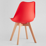 Стул с основой из пластика и мягким сиденьем Arvika Red варинант исполнения - 5 | Loft Concept в Перми