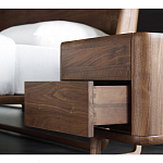 Прикроватный деревянный столик с 2-мя ящиками Moon Walnut Furniture варинант исполнения - 11 | Loft Concept в Перми