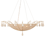 Люстра из деревянных бусин с подвесками в виде капель Wooden Beads варинант исполнения - 5 | Loft Concept в Перми