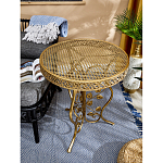 Столик приставной золотистый с орнаментом на столешнице Tanzania варинант исполнения - 5 | Loft Concept в Перми