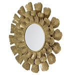 Зеркало круглое настенное в металлической раме Sunny Golden Petals варинант исполнения - 2 | Loft Concept в Перми