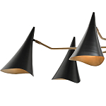 Люстра с 6-ю черными конусообразными плафонами Contrasting Lamps варинант исполнения - 1 | Loft Concept в Перми