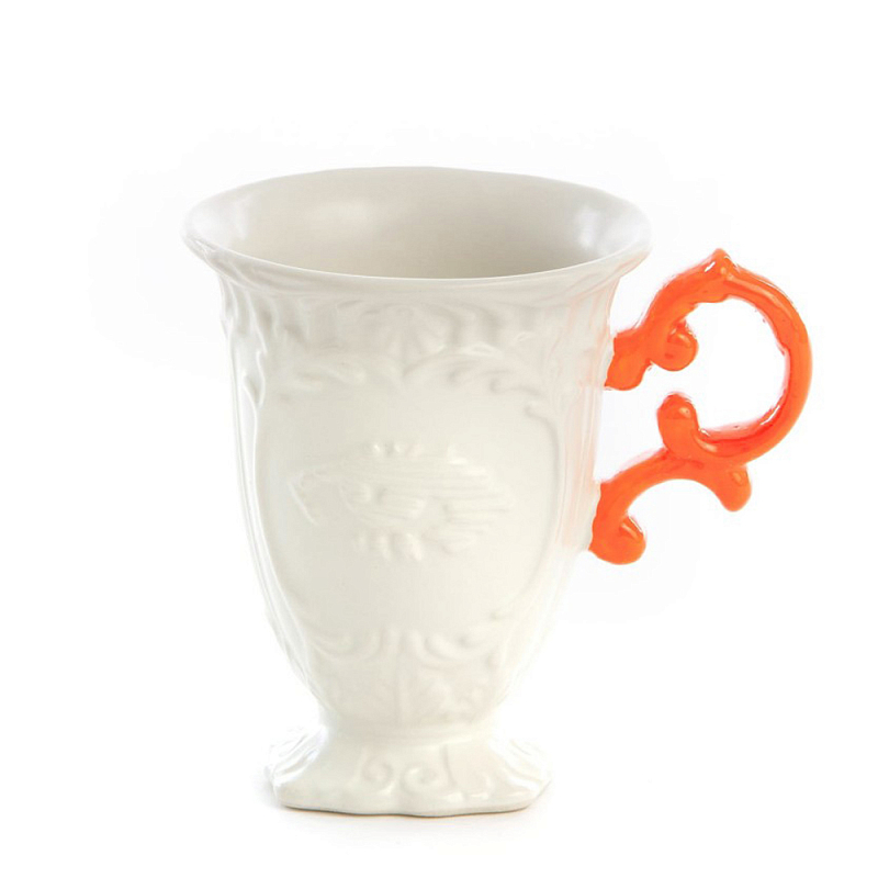 Кружка Seletti I-Mug Orange Белый Оранжевый в Перми | Loft Concept 