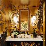 Обои ручная роспись в стиле Арт-деко Rateau Original colourway on Deep Rich Gold gilded paper варинант исполнения - 3 | Loft Concept в Перми