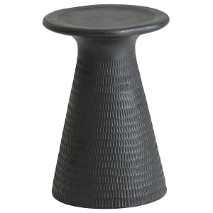 Круглый приставной столик из массива манго Piero Black Side Table