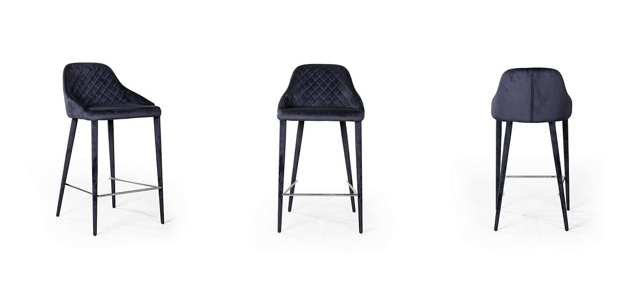 Стул Douglas Rhombus Bar stool Черный Велюр Стул Douglas Rhombus Bar stool Черный Велюр - Loft-Concept в Перми