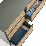 Комод с 6-ю ящиками из плетеного ротанга Remi Green Wicker Furniture варинант исполнения - 3 | Loft Concept в Перми