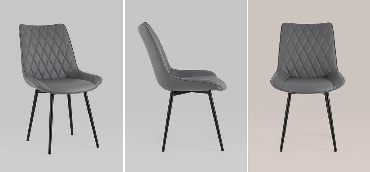 Стул Seoul S Chair Серая Экокожа Стул Seoul S Chair Серая Экокожа - Loft-Concept в Перми