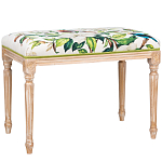 Банкетка из натурального бука золотистая с изображением птиц и цветов Blooming Bird варинант исполнения - 1 | Loft Concept в Перми