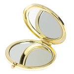 Зеркало карманное складное круглое из натурального камня Лазурит в подарочной упаковке Gold Stone Mirrors варинант исполнения - 3 | Loft Concept в Перми