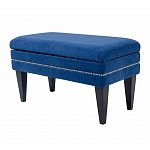 Мягкая банкетка на черных ножках с зоной для хранения Casket Blue варинант исполнения - 2 | Loft Concept в Перми