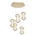 Люстра светодиодная с стеклянными волнообразными плафонами Amphora of Light варинант исполнения - 1 | Loft Concept в Перми