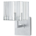 Бра серебряное с фактурным прозрачным абажуром Optical Crystal варинант исполнения - 3 | Loft Concept в Перми