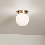 Потолочный светильник с белым матовым шарообразным плафоном Kichler варинант исполнения - 7 | Loft Concept в Перми