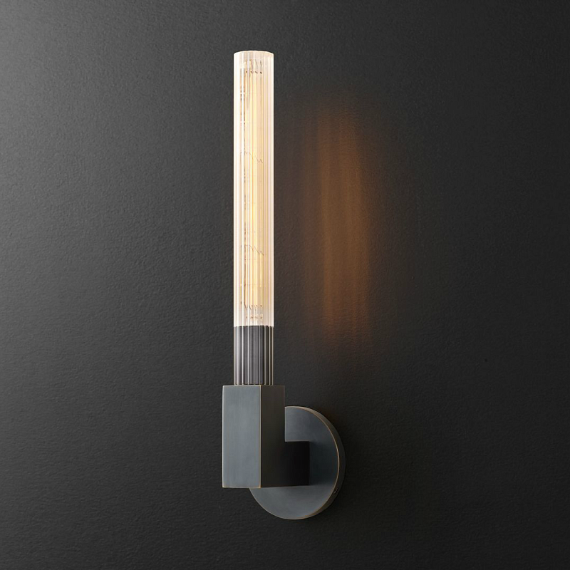 Бра RH CANNELLE wall lamp SINGLE Sconces Black Черный Прозрачное Стекло в Перми | Loft Concept 