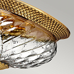 Потолочный светильник цвета латунь с прозрачным рифленым плафоном в форме чаши Hinkley варинант исполнения - 2 | Loft Concept в Перми