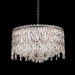 Люстра круглая с хрустальными подвесками на серебряном каркасе Roul Crystal Light варинант исполнения - 2 | Loft Concept в Перми