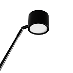 Торшер с изогнутой черной металлической стойкой и цилиндрическим плафоном Davide Groppi варинант исполнения - 4 | Loft Concept в Перми