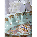 Чаша из голубого фарфора на бронзовых ножках с рисунком цветов и фигурками стрекоз Blue Garden варинант исполнения - 7 | Loft Concept в Перми