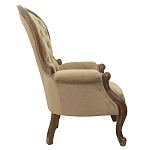 Кресло с мягкой обивкой из светло-коричневого велюра на 4-х деревянных ножках Evelyn Classical Armchair варинант исполнения - 1 | Loft Concept в Перми