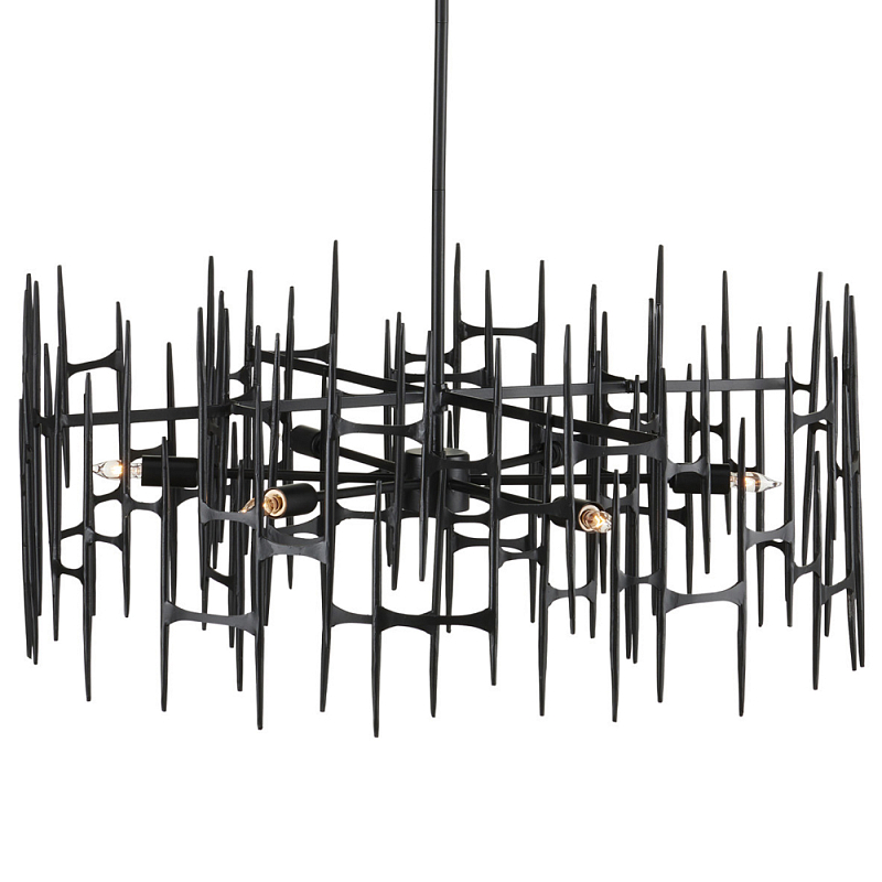 Люстра черная остроконечной формы Black Satin Черный в Перми | Loft Concept 