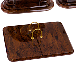 Настольный письменный набор с часами из природного камня обсидиана  Contract Extended варинант исполнения - 2 | Loft Concept в Перми