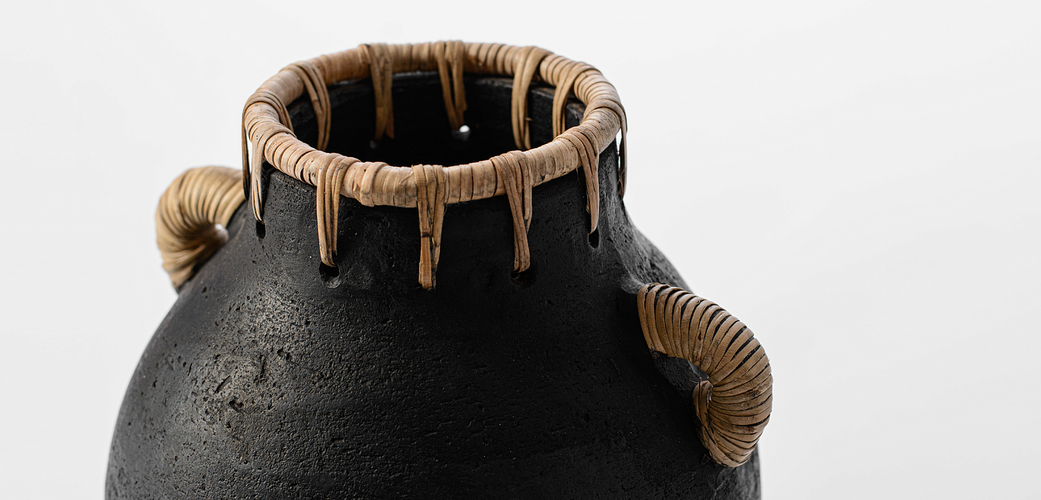 Ваза Vase Ceramic & Rattan Ваза Vase Ceramic & Rattan - Loft-Concept в Перми
