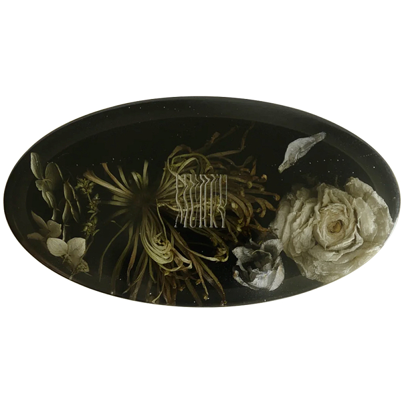 Шкатулка из эпоксидной смолы с цветами черная Epoxy Resin Oval Box Black Черный Шкатулка из эпоксидной смолы с цветами черная Epoxy Resin Oval Box Black Черный в Перми | Loft Concept