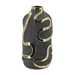 Ваза с золотыми акцентными полосами на черном матовом фоне Accent Tape варинант исполнения - 3 | Loft Concept в Перми