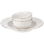 Обеденный сервиз белого цвета из фарфора на 6 персон 23 предмета Floral Charm варинант исполнения - 6 | Loft Concept в Перми