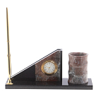 Настольный письменный набор из яшмы с часами Manager Organizer варинант исполнения - 1 | Loft Concept в Перми