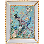 Постер в зеркальной раме в стиле шинуазри Chinoiserie Imperial Garden Peacocks on a Tree Poster варинант исполнения - 2 | Loft Concept в Перми
