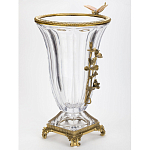 Ваза из прозрачного стекла с бронзовой вставкой в виде цветущей ветви Eden Garden porcelain and bronze варинант исполнения - 2 | Loft Concept в Перми