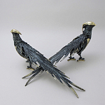 Статуэтка бронзовая пара Фазаны синие Bronze Birds варинант исполнения - 3 | Loft Concept в Перми