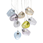 Люстра каскадная с 9-ю разноцветными стеклянными плафонами Kaleido варинант исполнения - 1 | Loft Concept в Перми