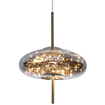 Подвесной светильник с гирляндой внутри стеклянного плафона Garland Glass Flat Hanging Lamp варинант исполнения - 1 | Loft Concept в Перми