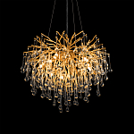 Люстра подвесная с прозрачными стеклянными подвесками в форме капель Диаметр 60 см Droplet Chandelier варинант исполнения - 9 | Loft Concept в Перми