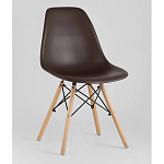 Пластиковый стул на ножках из массива бука Eames Brown варинант исполнения - 1 | Loft Concept в Перми