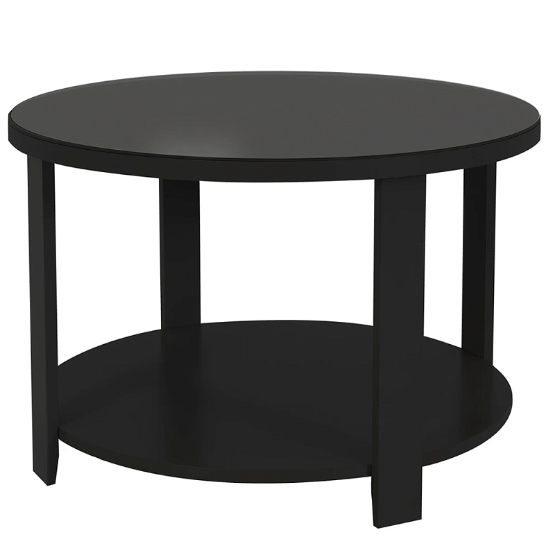 Круглый журнальный стол Jazz Black Черный Прозрачное Стекло в Перми | Loft Concept 