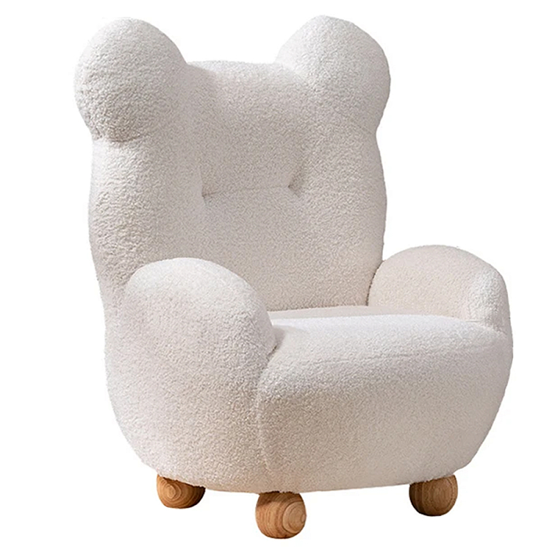 Кресло мягкое для детской Мишка Velvet Armchair Bear Белый Древесина Кресло мягкое для детской Мишка Velvet Armchair Bear Белый Древесина в Перми | Loft Concept