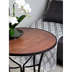 Столик приставной с круглой столешницей на металлическом черном основании Scenical Table варинант исполнения - 3 | Loft Concept в Перми