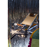 Дизайнерское кресло на металлическом каркасе с подставкой для ног Poltronova Mies Armchair варинант исполнения - 9 | Loft Concept в Перми