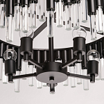 Люстра круглая из матового черного металла с подвесками из прозрачных стеклянных трубок Noir Tubes варинант исполнения - 10 | Loft Concept в Перми