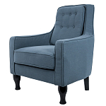 Кресло с мягкой обивкой из льна на 4-х ножках из массива березы Scarlett Armchair blue варинант исполнения - 2 | Loft Concept в Перми