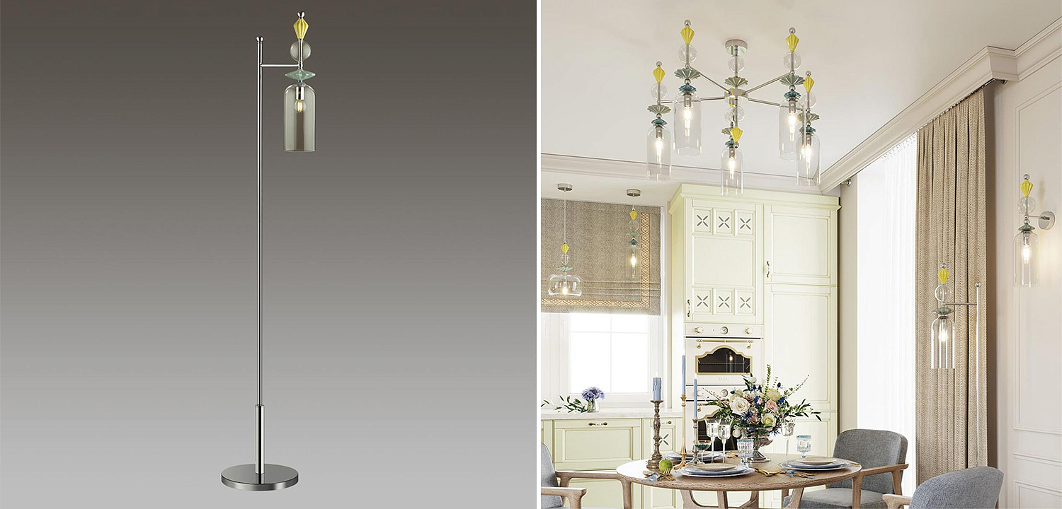 Торшер Iris Glass Floor lamp Candy chrome Торшер Iris Glass Floor lamp Candy chrome - Loft-Concept в Перми
