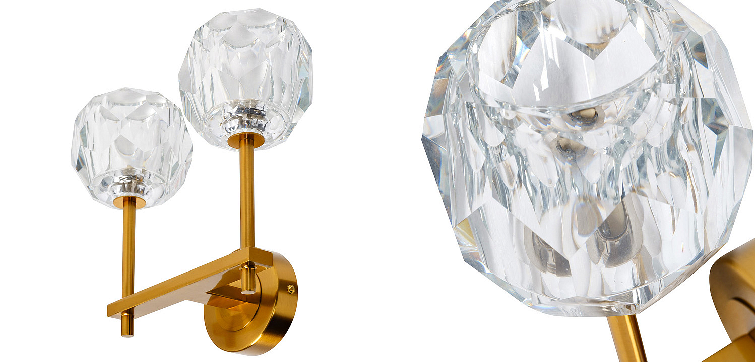 Бра RH Boule de Cristal Double Wall Lamp Gold Бра RH Boule de Cristal Double Wall Lamp Gold - Loft-Concept в Перми