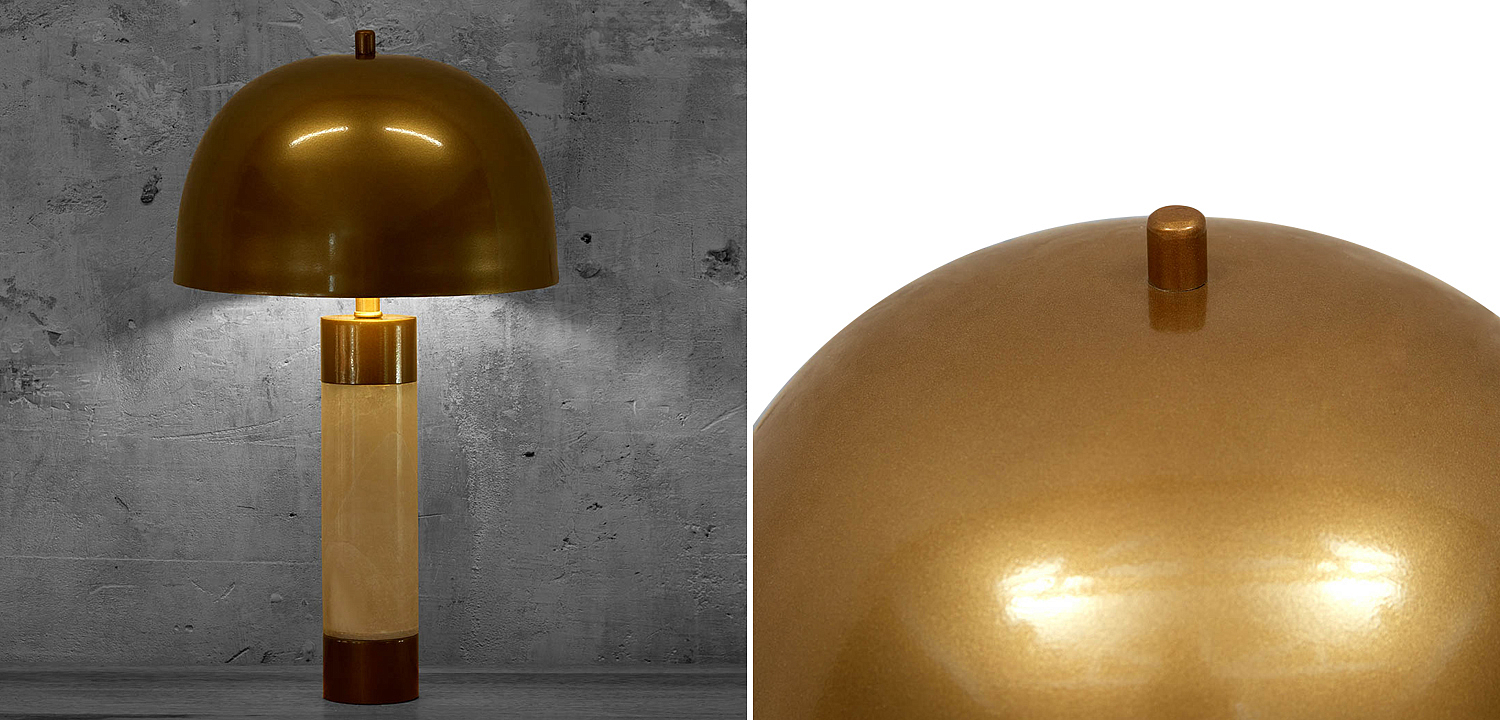 Настольная лампа с металлическим абажуром Gabriela Brass Table Lamp Настольная лампа с металлическим абажуром Gabriela Brass Table Lamp - Loft-Concept в Перми