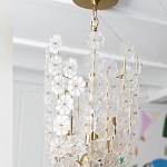 Подвесной светильник декорированный цветами из стекла Lightness of Flowers варинант исполнения - 6 | Loft Concept в Перми