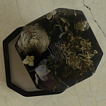 Шкатулка из эпоксидной смолы с цветами черная Epoxy Resin Square Box Black варинант исполнения - 4 | Loft Concept в Перми