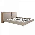 Кровать двуспальная серая с изголовьем из экокожи и ткани Modern Look варинант исполнения - 4 | Loft Concept в Перми